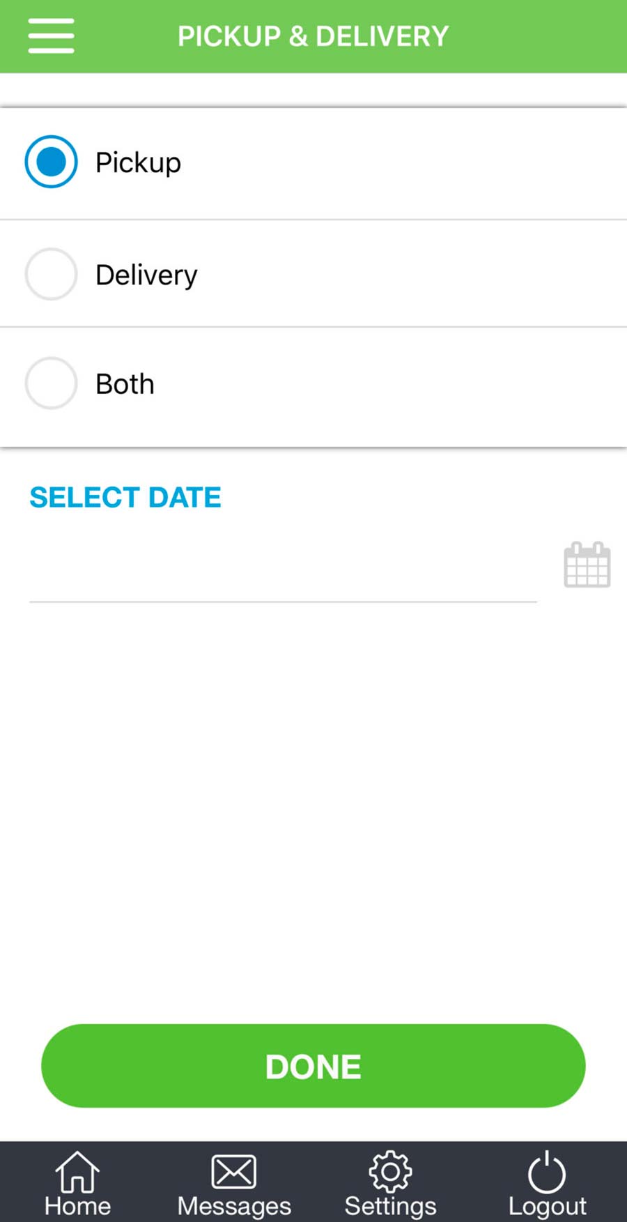 App request screen